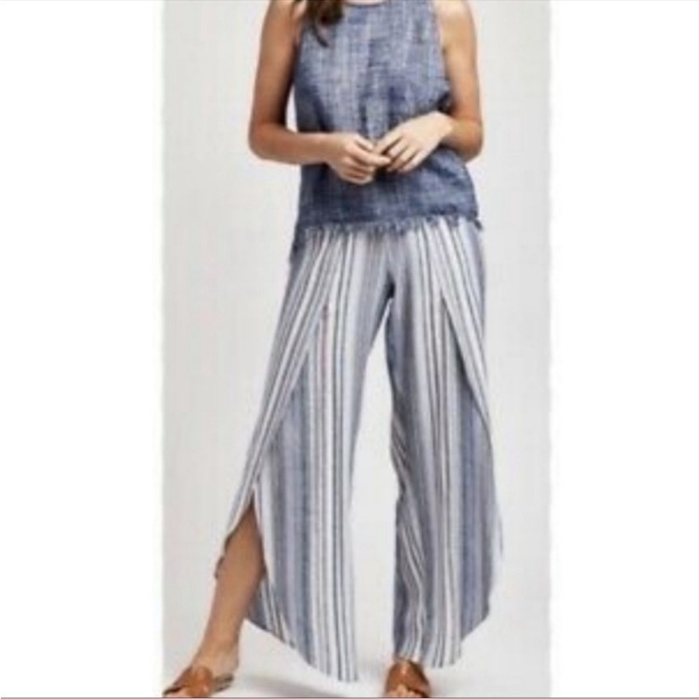 DREW Tulip Split Pull On Pants Blue Size Medium